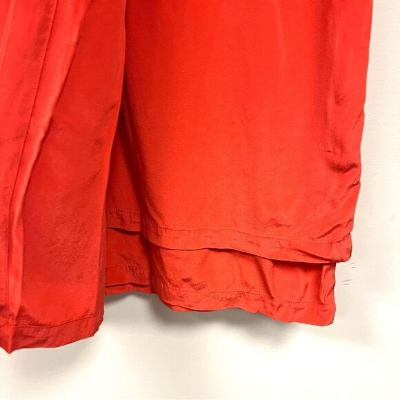 Silk straight orange vintage skirt. - Picture 4 of 8